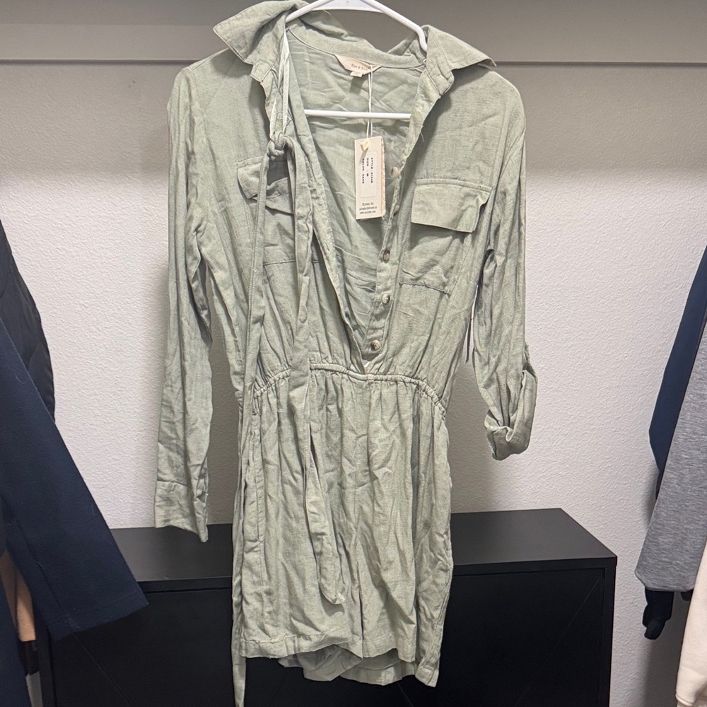 Green Button-Up ROMPER